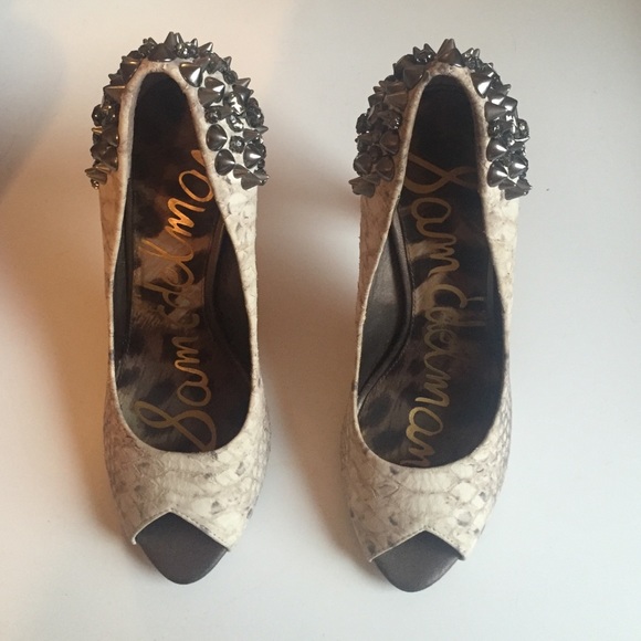 Spiked snake skin Sam Edelman heels