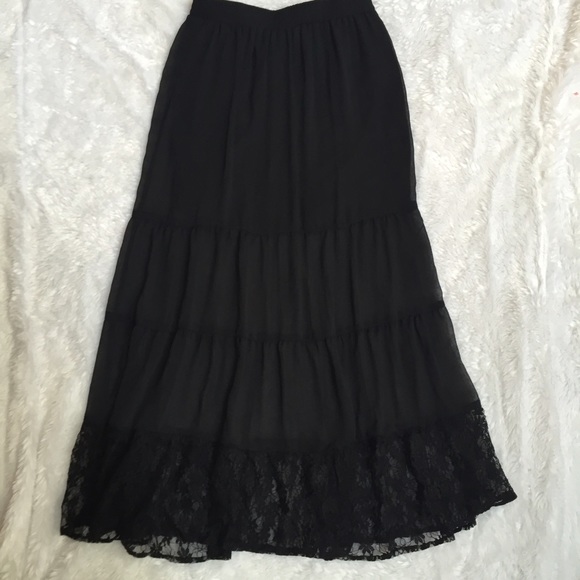 Black Lace Maxi Skirt