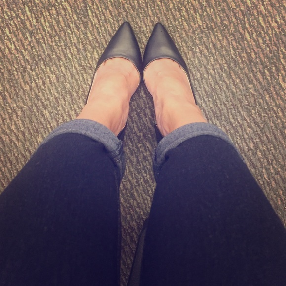Pointed toe pumps.