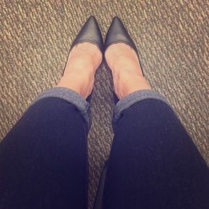 Pointed toe pumps.