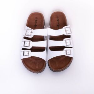 Desert Rose Apparel Shoes - Nature Breeze "Birks" Melbourne 3 Strap - White Desert Rose Apparel Shoes - Nature Breeze "Birks" Melbourne 3 Strap - White