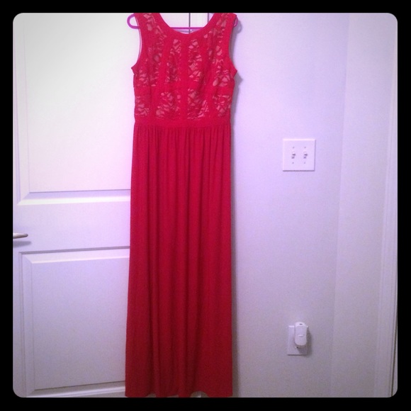 Red evening gown