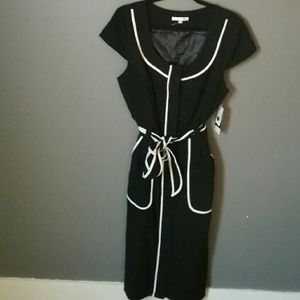 Black Dress w/ white piping