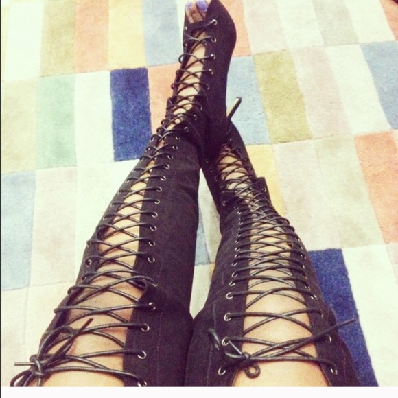 Thigh High Lace Up Boot