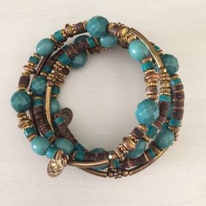 Wrapped beaded bracelet