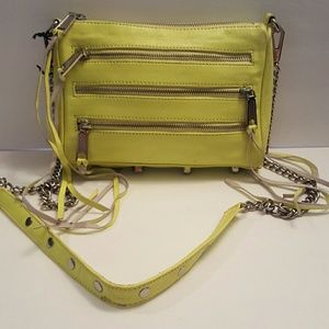 Rebecca Minkoff mini 5 zip in neon yellow
