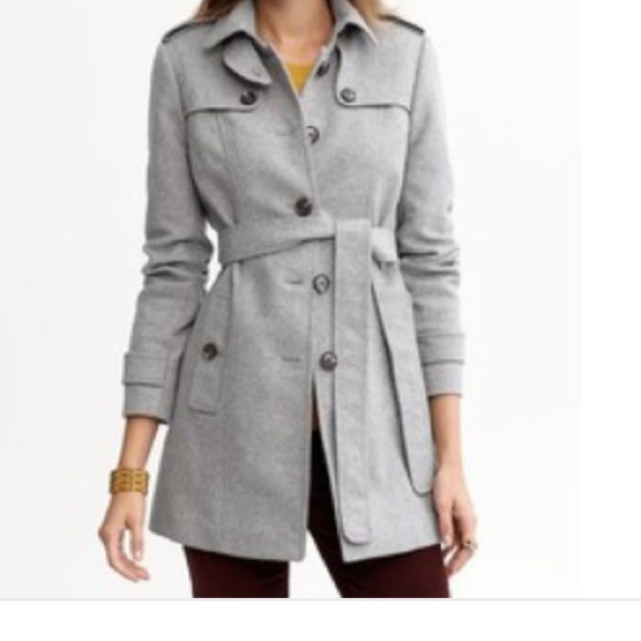 Banana Republic grey wool coat, sz medium