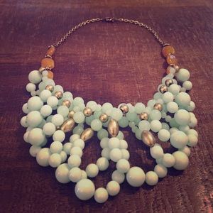 Sea foam green and gold necklace