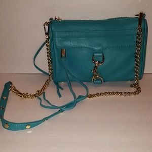 NWT Rebecca Minkoff mini Mac teal leather