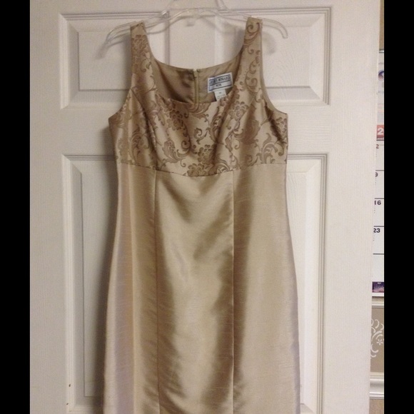 Brushed gold dress with jacket