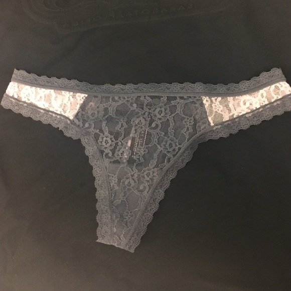 Grey/pink All over Lace Thong