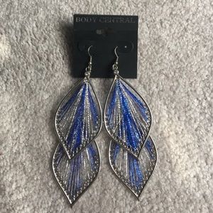 Royal blue and silver earrings