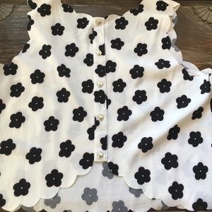 Scalloped Crop Top Buttons down back Lightly wore!