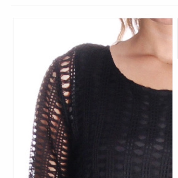 Last one Closeout! New black Crochet Layered Top - Picture 2 of 4