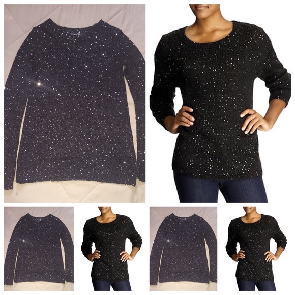 Black Sequin Sweater