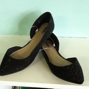 Black sparkle flats