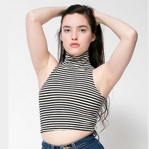 American Apparel sleeveless striped crop top