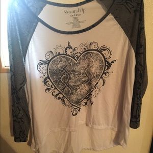 White and grey 3/4 length sleeves size XXL