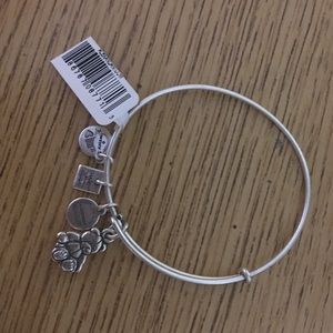 Alex and Ani Little Brown Bear Silver Bracelet