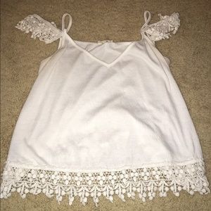 White large shirt from L.A. hearts with lace