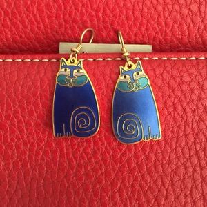 Vintage Laurel Burch cat earrings.