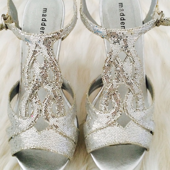 MADDEN GIRL Silver Sequin Heels