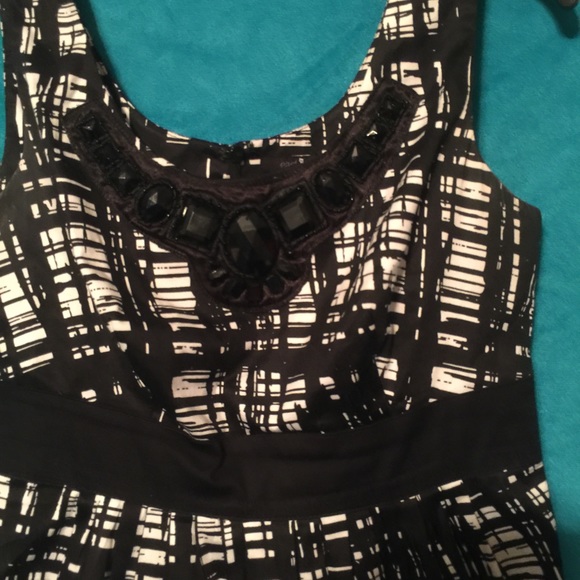 East 5th Sz 6P dress black/white sun sleeveless - Picture 2 of 4