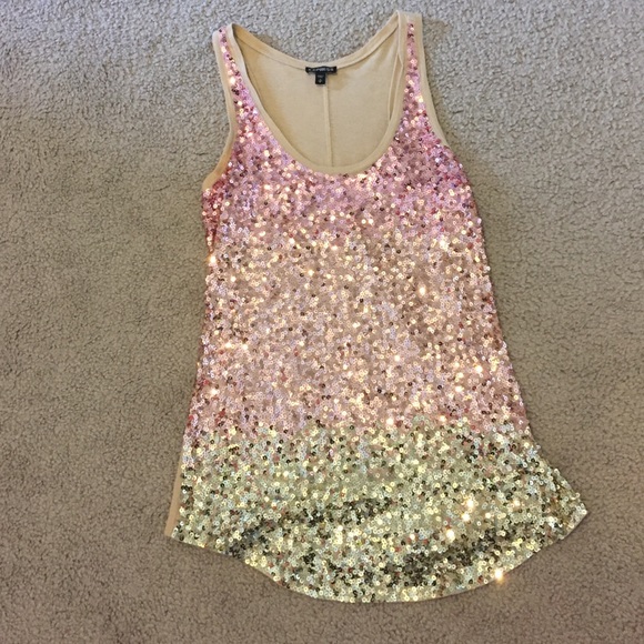 Express ombré sequin tank