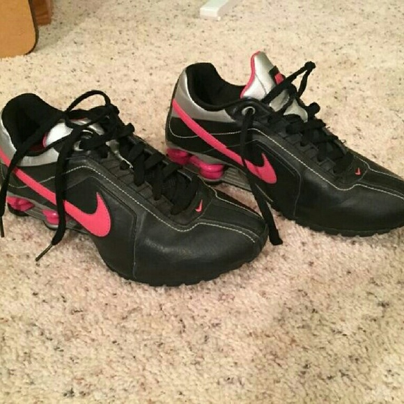 Nike black and pink shox