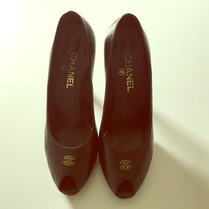 Chanel peep-toe pumps