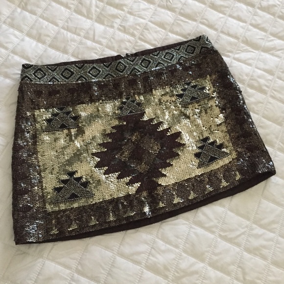 ALL SAINTS hand embellished skirt SZ 4