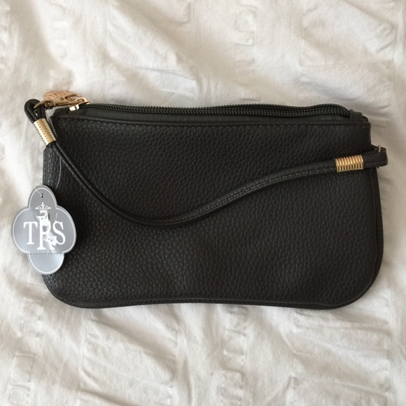 Grey & Gold Small Wristlet Bag Clutch