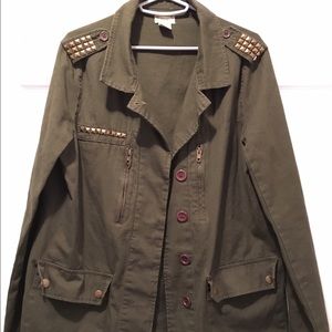 Army Green Studded Coat