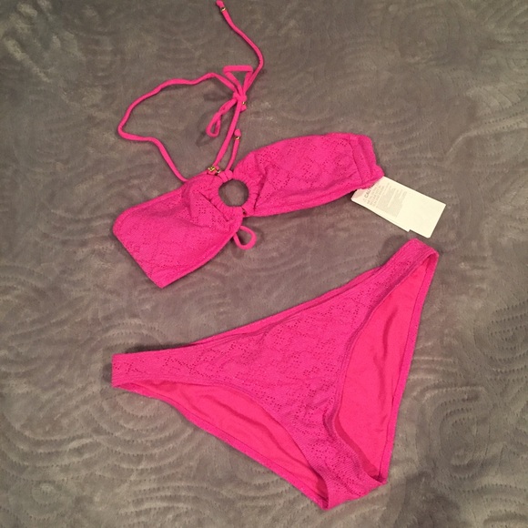 NWT Sparkle Pink Bikini Set