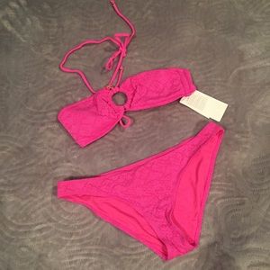 NWT Sparkle Pink Bikini Set