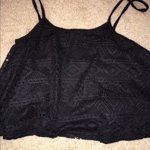 Black lace LA hearts tanktop