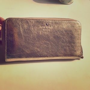 NWOT Kate Spade "Lacey" Gold Wallet
