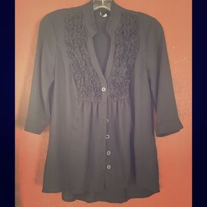 Dressy button up sheer tunic