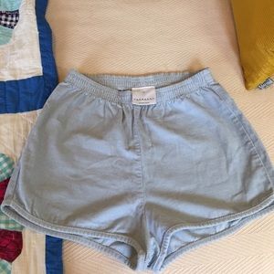 American apparel rigid high waist corduroy shorts