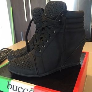 High heel sneakers with studs