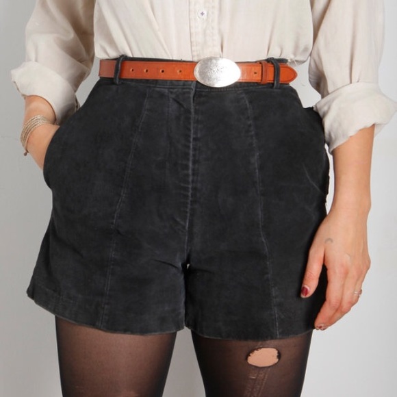 high waisted suede shorts