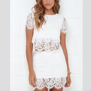 BRAND NEW TWO PIECE LACE IVORY SET!!!