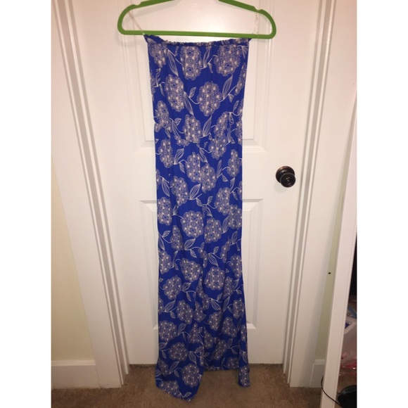Blue Strapless jumpsuit