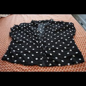Polka dot button up blouse