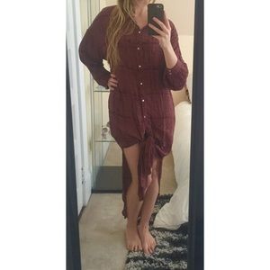 Free People full length shirt dress