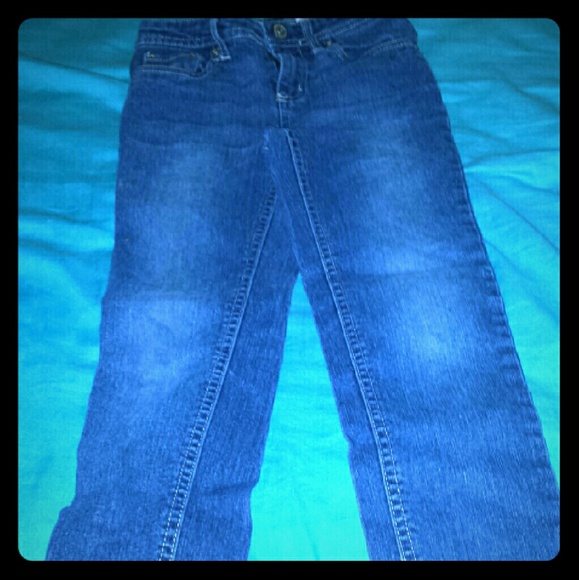 Girls jeans with blue rhinestone