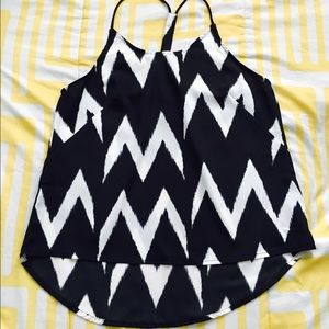 H&M SIZE 4 cream and black racer back tank.