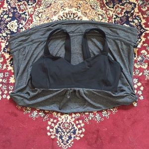 black/grey cut out lulu tank