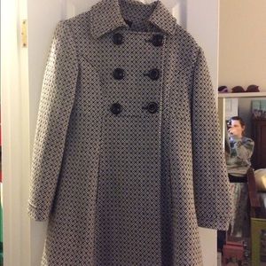 Houndstooth pea coat
