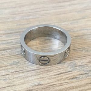 Silver love ring band